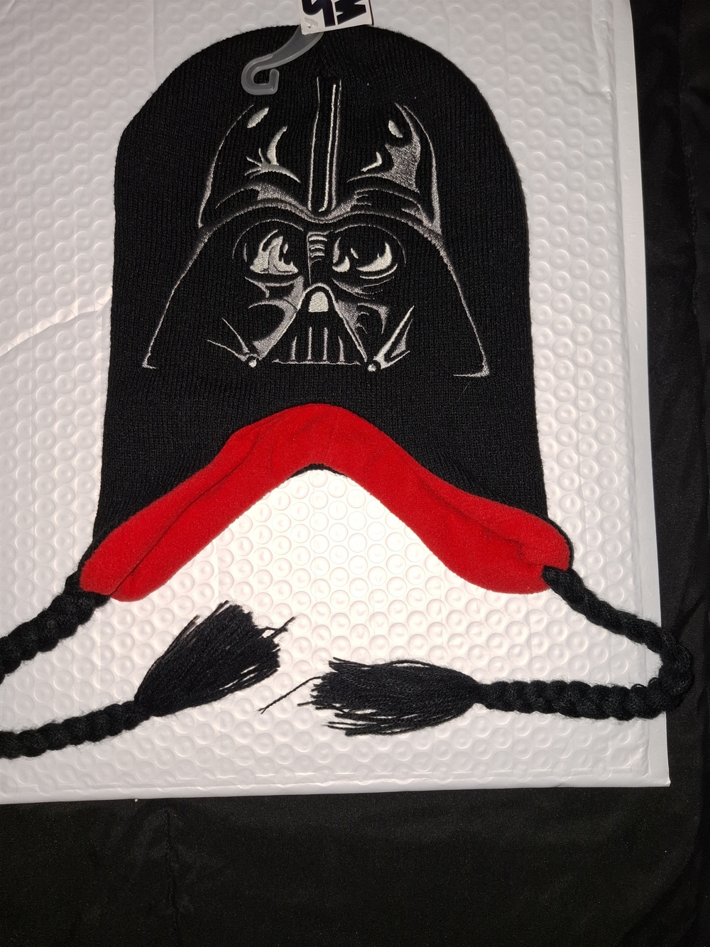 Star Wars Black and Red Kids Earflap Beanie with Darth Vader Graphic